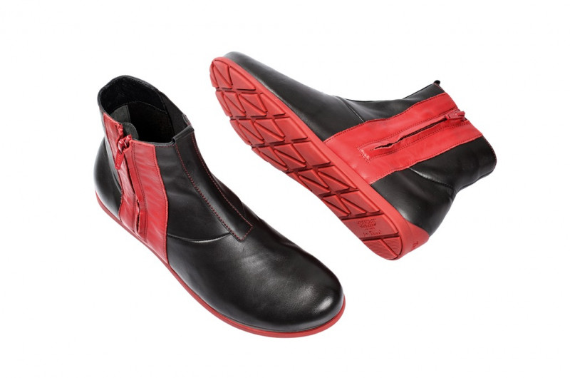 Think Eggal Stiefelette schwarz rot 1-81066-09