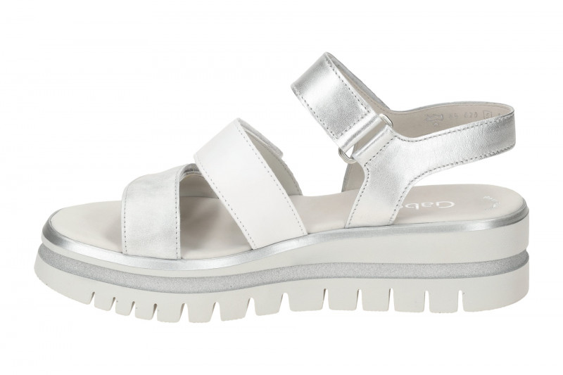 Gabor Plateau Sandalen sillber weiß Metallic 64.620.69