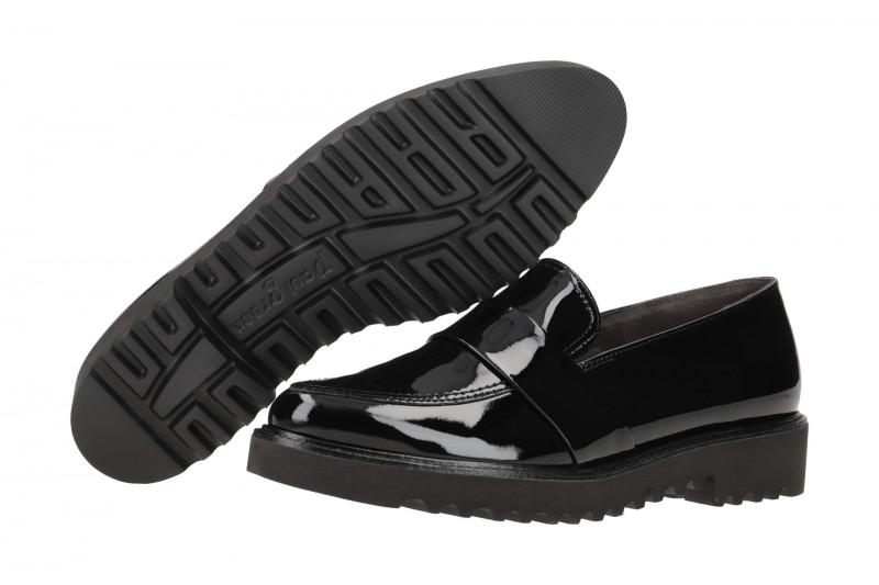 Paul Green Loafer Schuhe Slipper schwarz Lack 1037