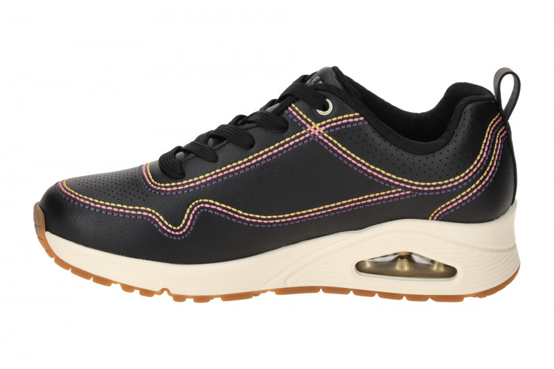 Skechers Uno Schuhe Sneakers schwarz bunte Nähte 177022