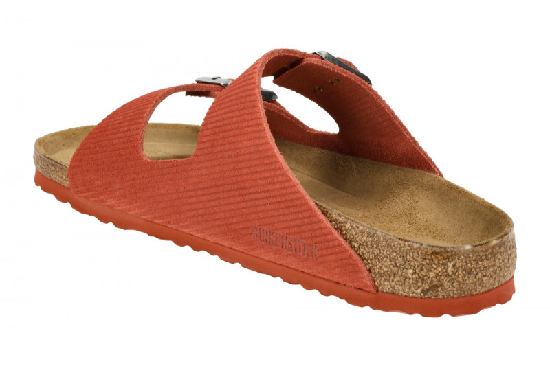 Birkenstock Arizona BS Pantolette rot Velour Schmal-Weit 1026102