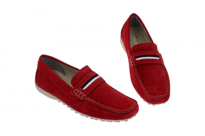 Geox Snake Mokassin Schuhe rot Slipper U5207A