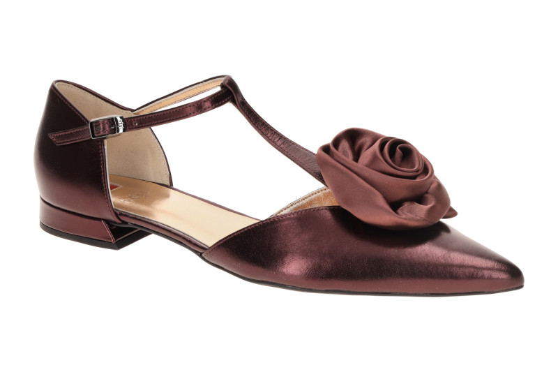 Högl Blossom Ballerina Schuhe dunkelrot T-Steg D`Orsay 1841