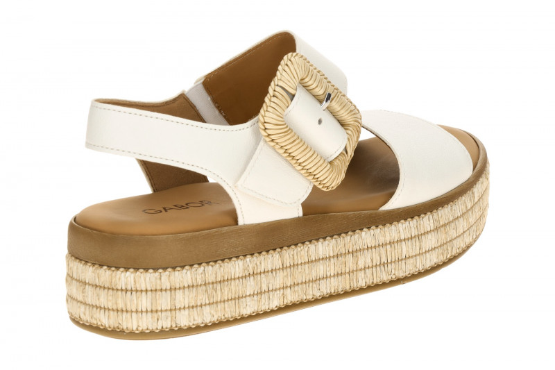 Gabor Plateau Sandale weiß Bast 84.562.20