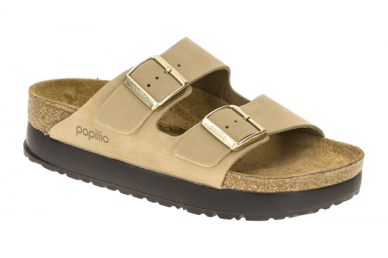 Birkenstock papillio Arizona Flex Pantolette beige sand Schmal 1028379