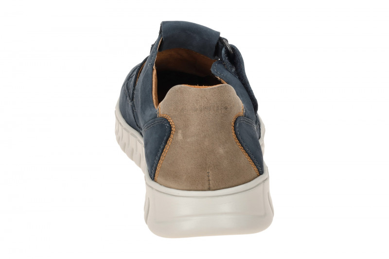Waldläufer Baldo Schuhe Slipper blau H-Weite Klett 907301