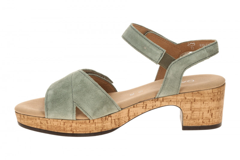 Gabor Plateau Sandalette grün Velour 82.072.44