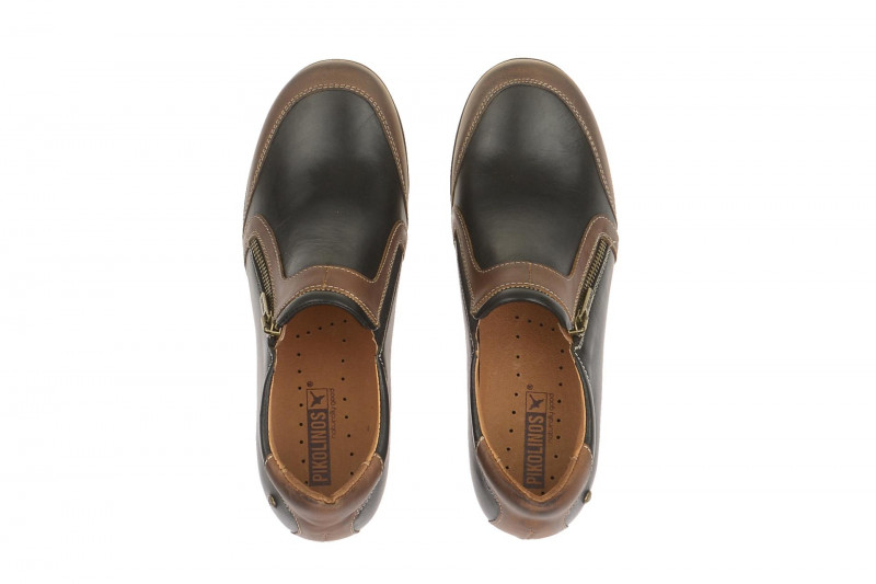 Pikolinos Lisboa Slipper schwarz braun - W67-6589 black-cuero