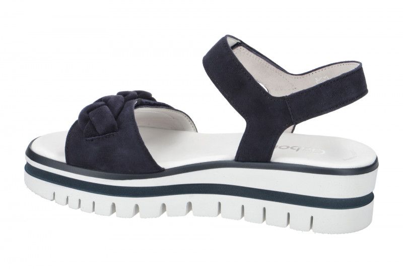 Gabor Plateau Sandale blau Velour 24.625.16