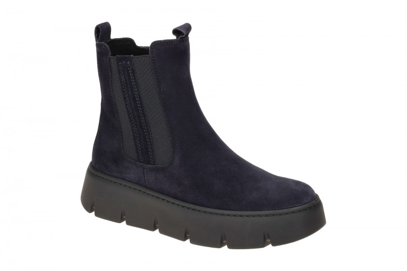 Gabor Stiefelette blau Chunky Boots Velour 53.743.16