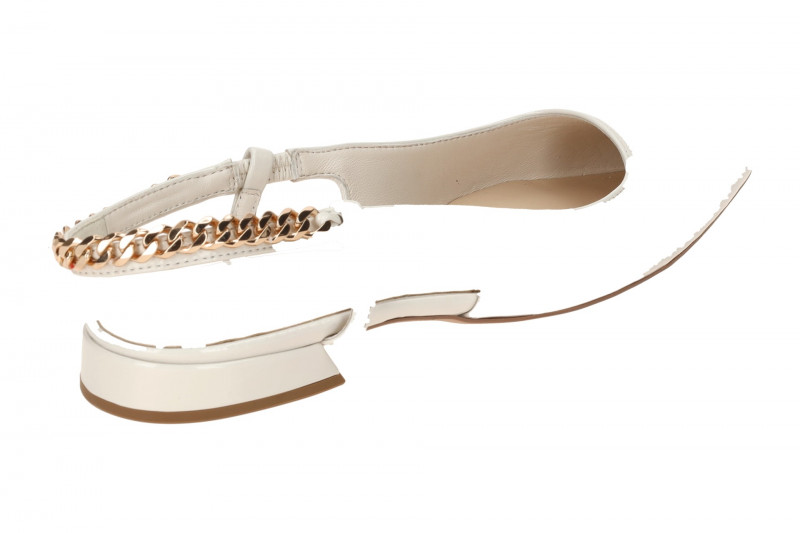 Högl Jessica Sling Pumps weiß glänzend Schmuck-Kette 1916