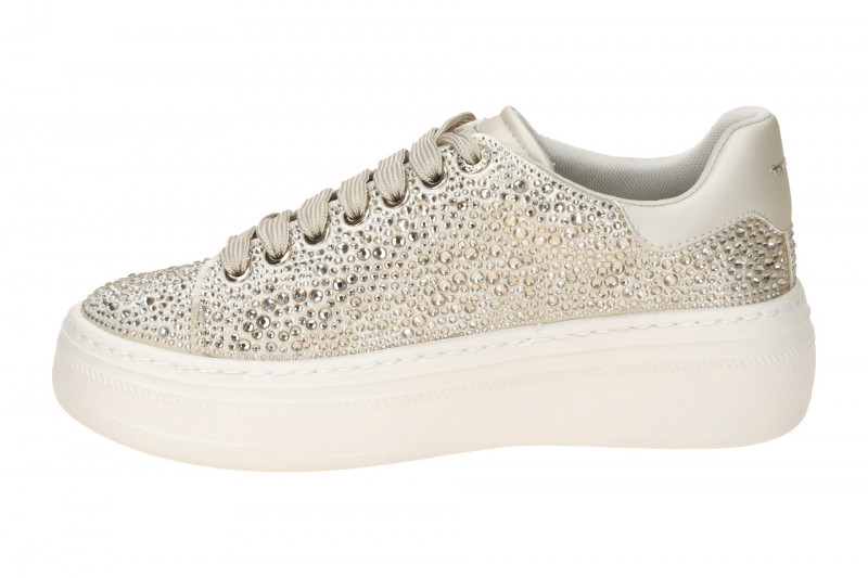 Tamaris Schuhe Plateau Sneaker beige Strass 23795