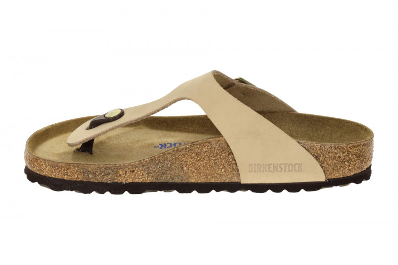 Birkenstock Gizeh Pantolette beige SCHMAL Weichbettung 1018999