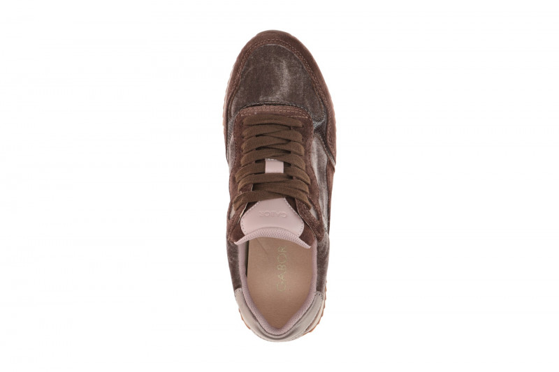 Gabor Schuhe Retro Sneakers braun Velour Samt 6002.03.003