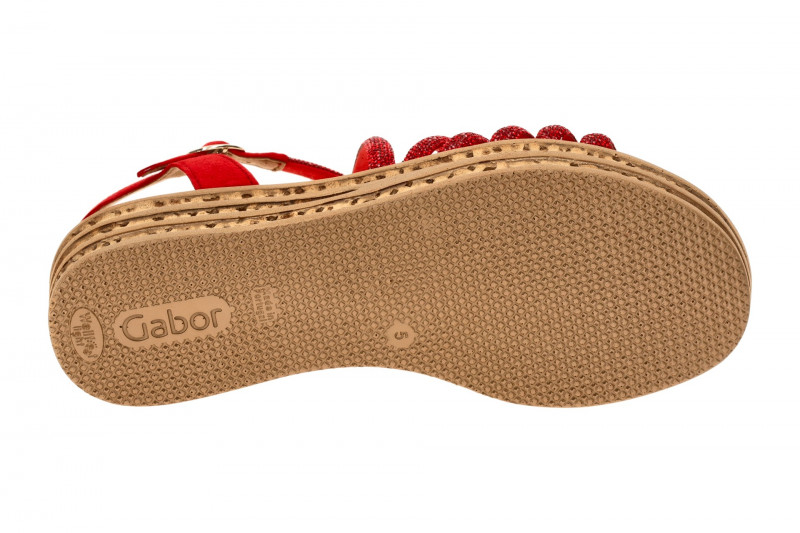 Gabor Fashion Plateau Sandalen rot Strass 64.555.85