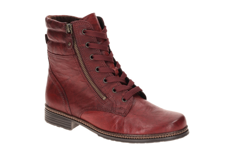 Gabor Fashion Stiefelette rot Glattleder Used Look 8023.02.004