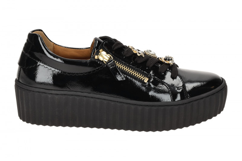 Gabor Schuhe schwarz Plateau Sneakers Schmuck 53.201.97