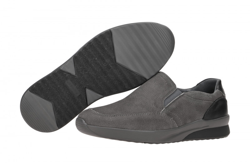 Waldläufer Fabian Slipper grau dunkle Sohle K-Weite 654502