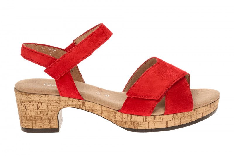 Gabor Plateau Sandalette rot Velour 82.072.38