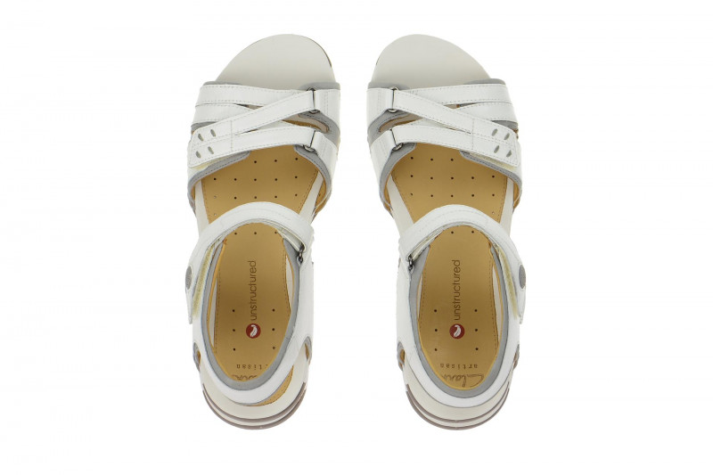 Clarks Un Vasha Sandale weiß Lack