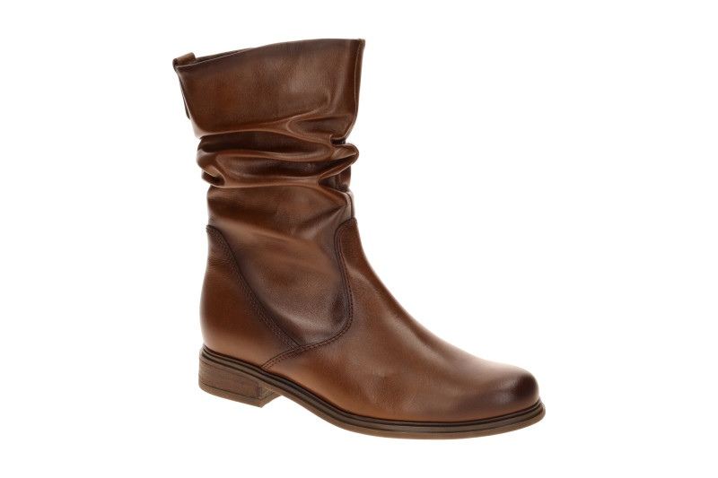 Gabor Stiefel braun Glattleder gerafft Nappa 8040.02.006