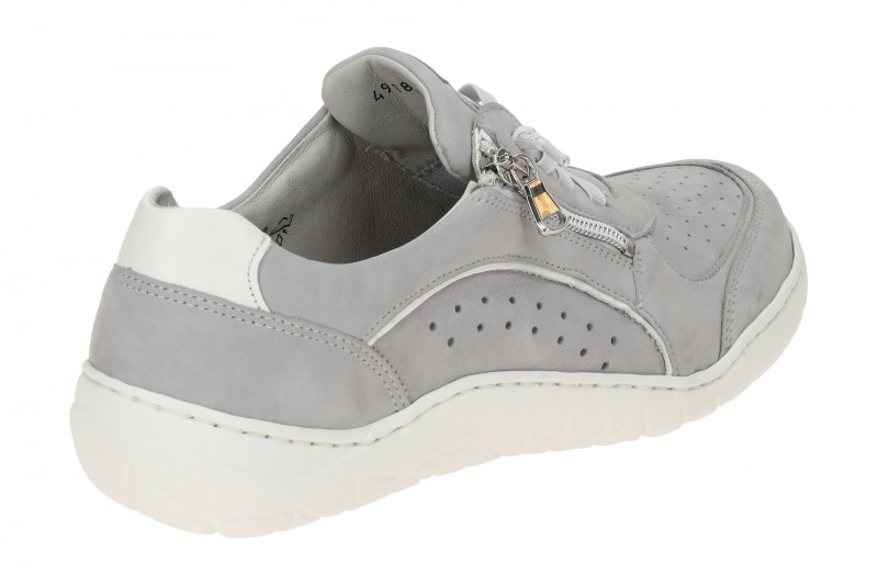 Waldläufer Milena Schuhe grau K-Weite perforiert 612005