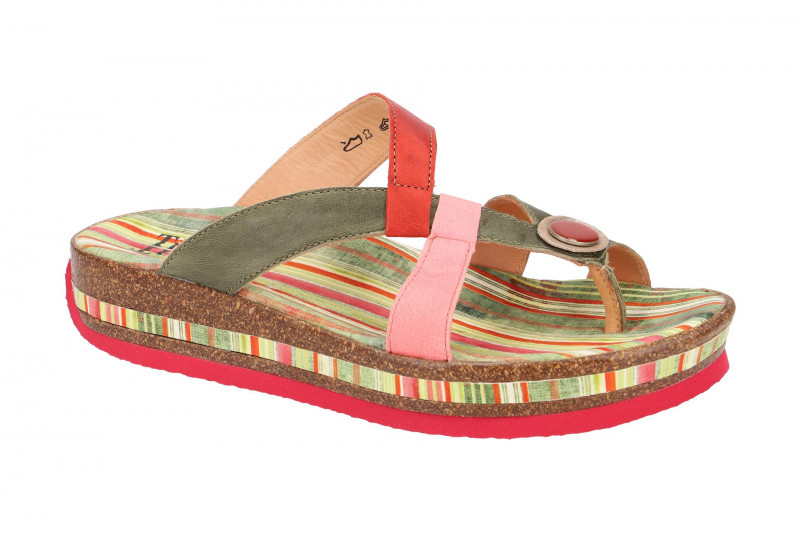 Think Zega Pantolette grün rot kombi