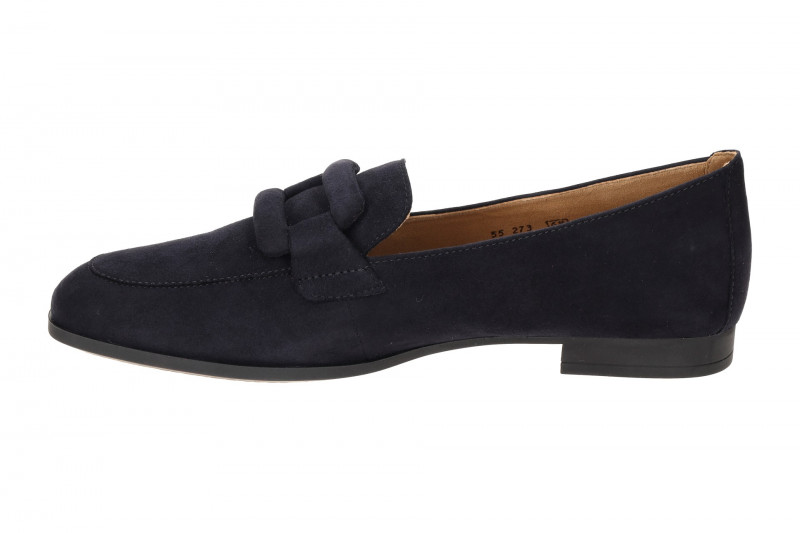 Gabor Schuhe Slipper blau Loafer Velour 75.273.16
