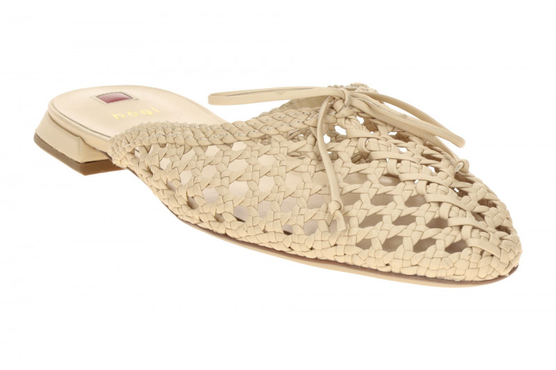 Högl Gina Pantolette Clogs beige Flecht-Optik 0960