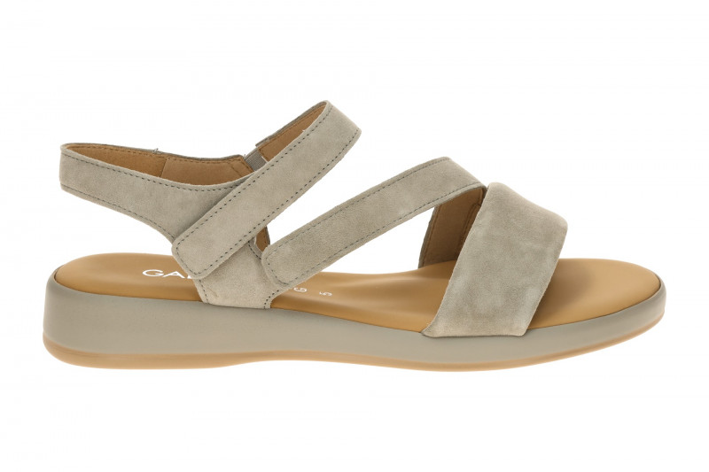 Gabor Klett Sandale schilf grün Velour 82.733.11