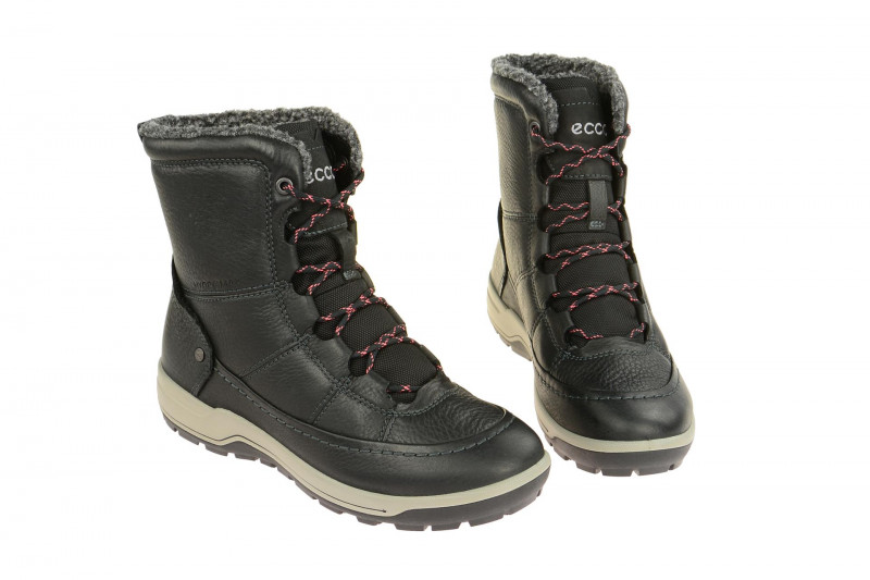 Ecco Trace Winter Schnür Stiefel schwarz