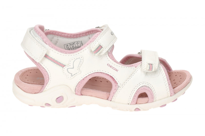 Geox Whinberry Kinder Mädchen Sandale weiß rosa Klett J35GRD