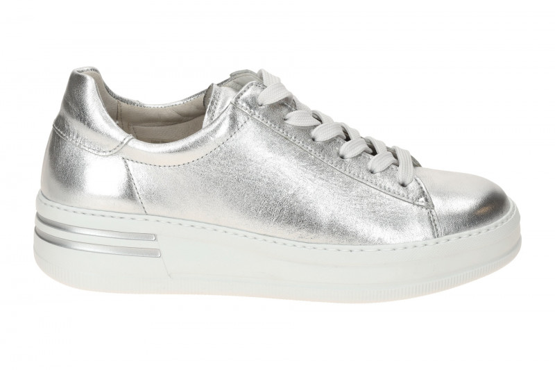 Gabor comfort Schuhe Sneakers silber grau metallic 86.395.10