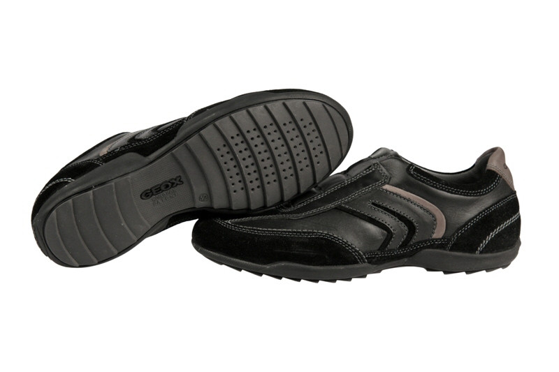 Geox Pietro N Schuhe schwarz grau Slipper