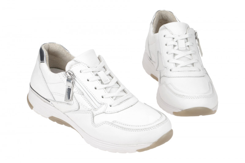 Gabor RollingSoft Schuhe weiß silber Glattleder 86.978.50
