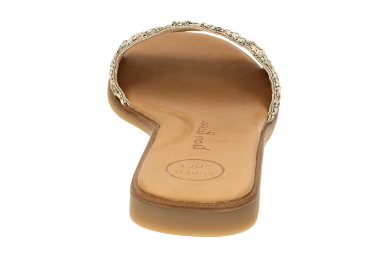 Paul Green Pantolette grau gold metallic Wellenmuster 6139