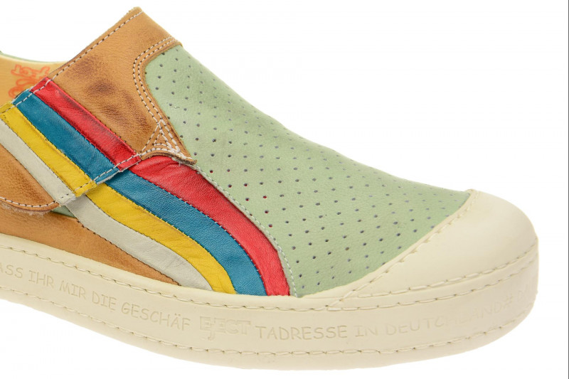 Eject Dass Herren Slipper grün braun bunte Streifen 16903