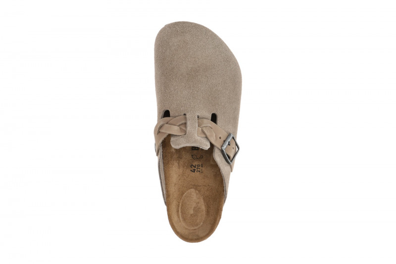 Birkenstock Boston Braided Clogs Pantolette taupe grau Normal-Weit 1026667