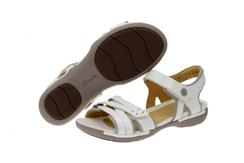 Clarks Un Vasha Sandale weiß Lack