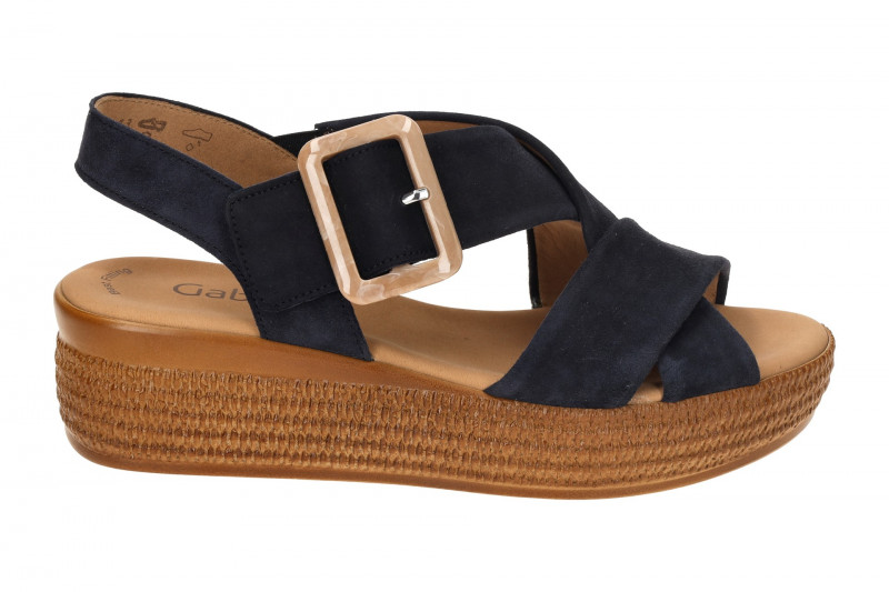 Gabor Plateau Sandale blau atlantik Samt 64.572.16
