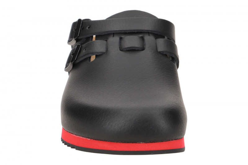 Birkenstock Kay Pantolette Clogs schwarz rot Schmal-Weit 582636