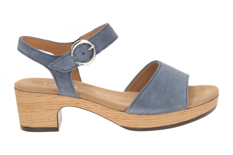 Gabor Plateau Sandalette jeans blau Velour 82.071.26