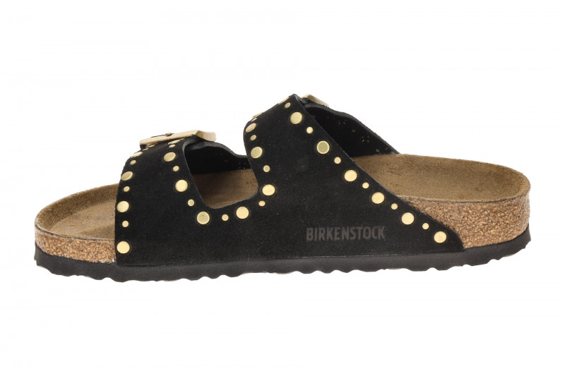 Birkenstock Arizona Rivet Border Pantolette schwarz SCHMAL 1030348