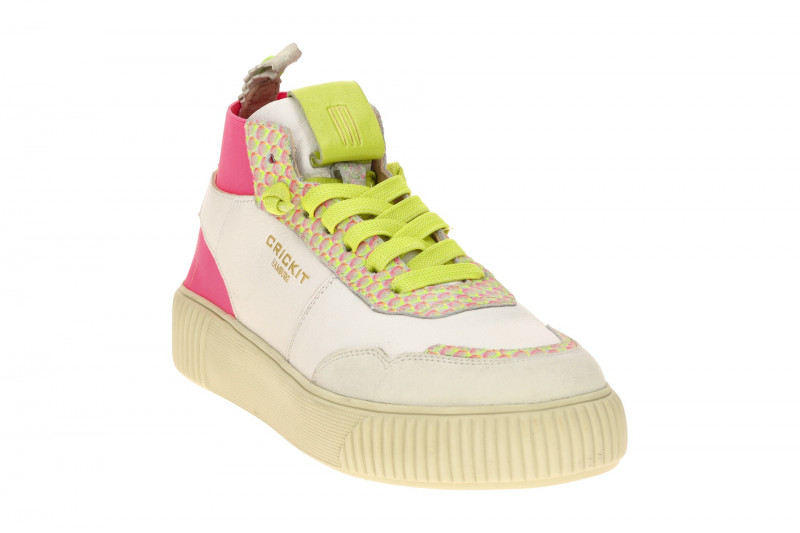 CRICKIT Rebeka Stretch Mid Sneaker weiß pink 3D Effekt