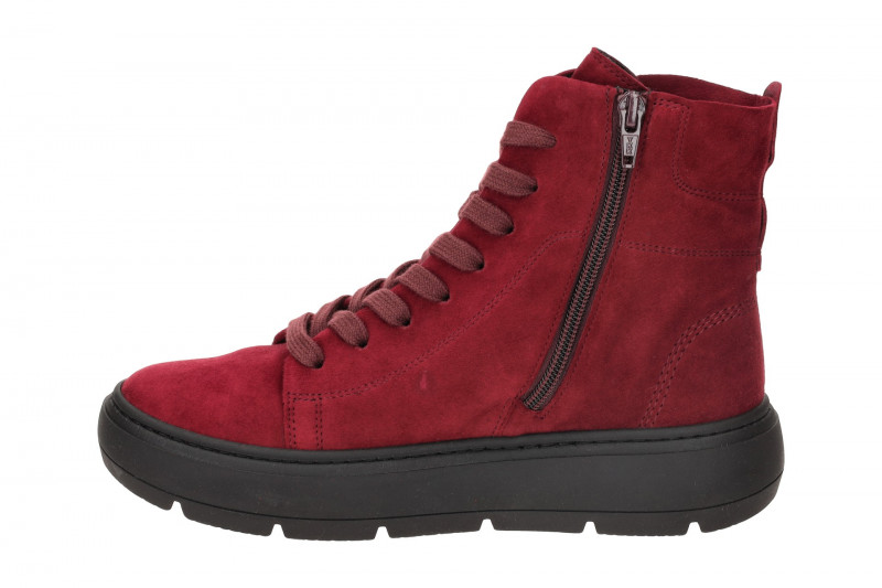 Gabor Stiefelette rot bordo Schnür Boots Samt 53.720.15