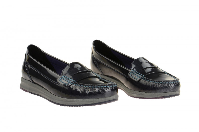 Geox Lack Mokassin Slipper blau AVERY