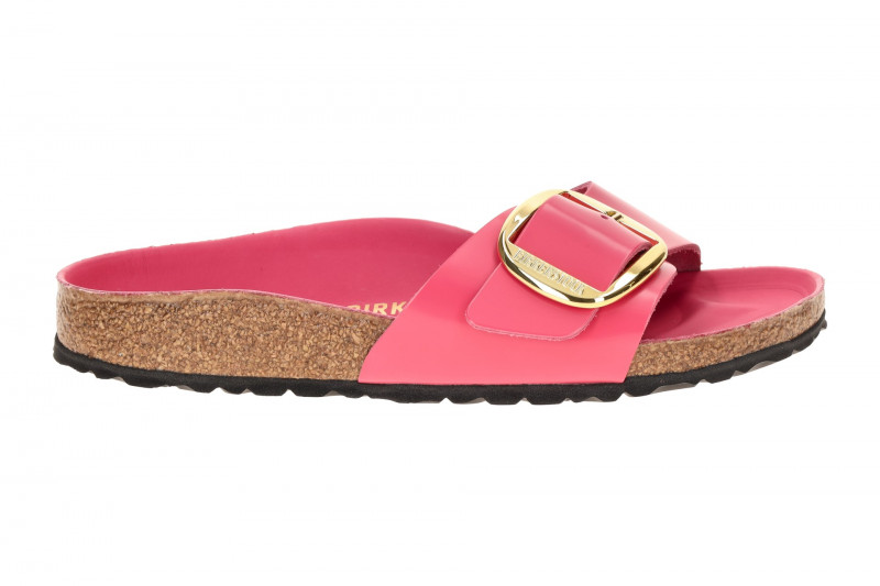 Birkenstock Madrid Big Buckle Pantolette pink Lack SCHMAL 1031844