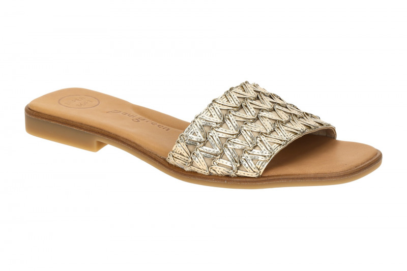 Paul Green Pantolette grau gold metallic Wellenmuster 6139