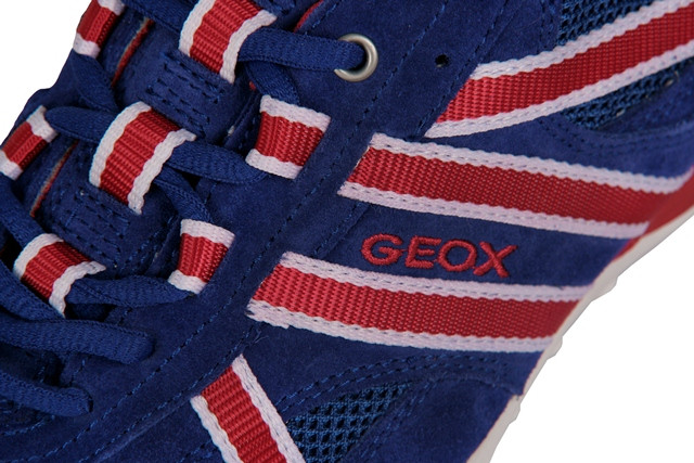 Geox Snake S Schuhe blau rot Velour Sneakers