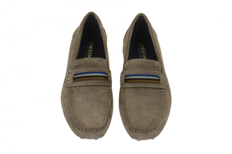 Geox Snake Mokassin Schuhe grau taupe U7207F